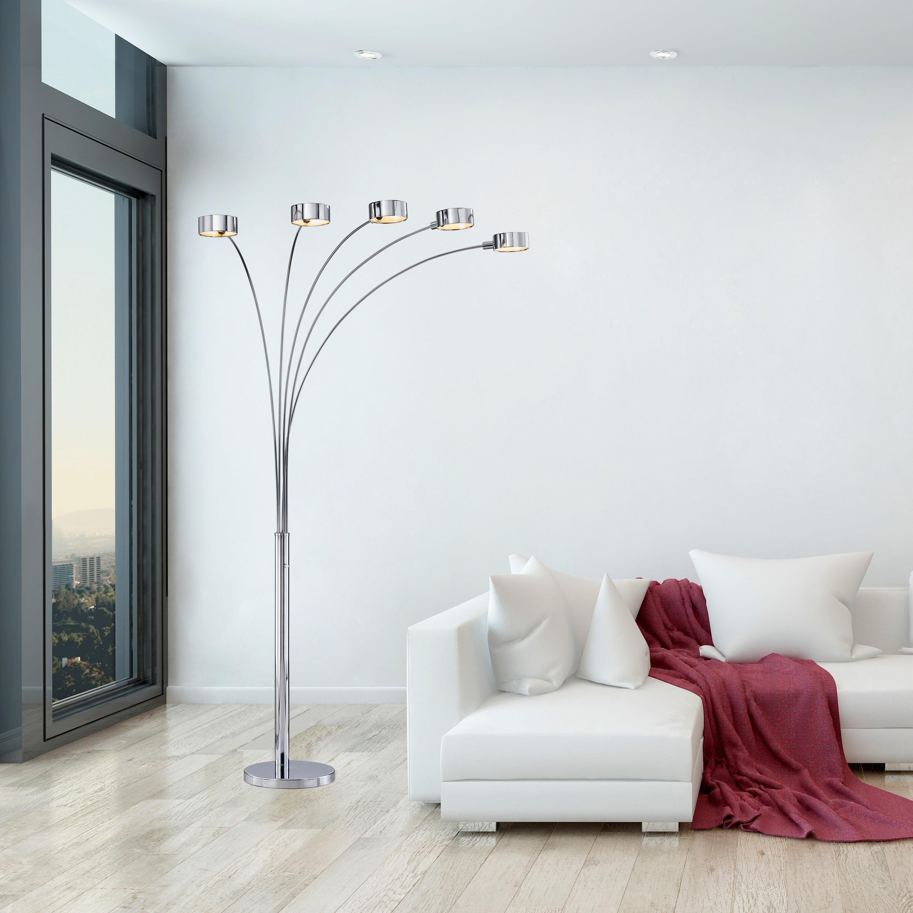 88" Chrome Adjustable Arc Floor Lamp with Dimmer