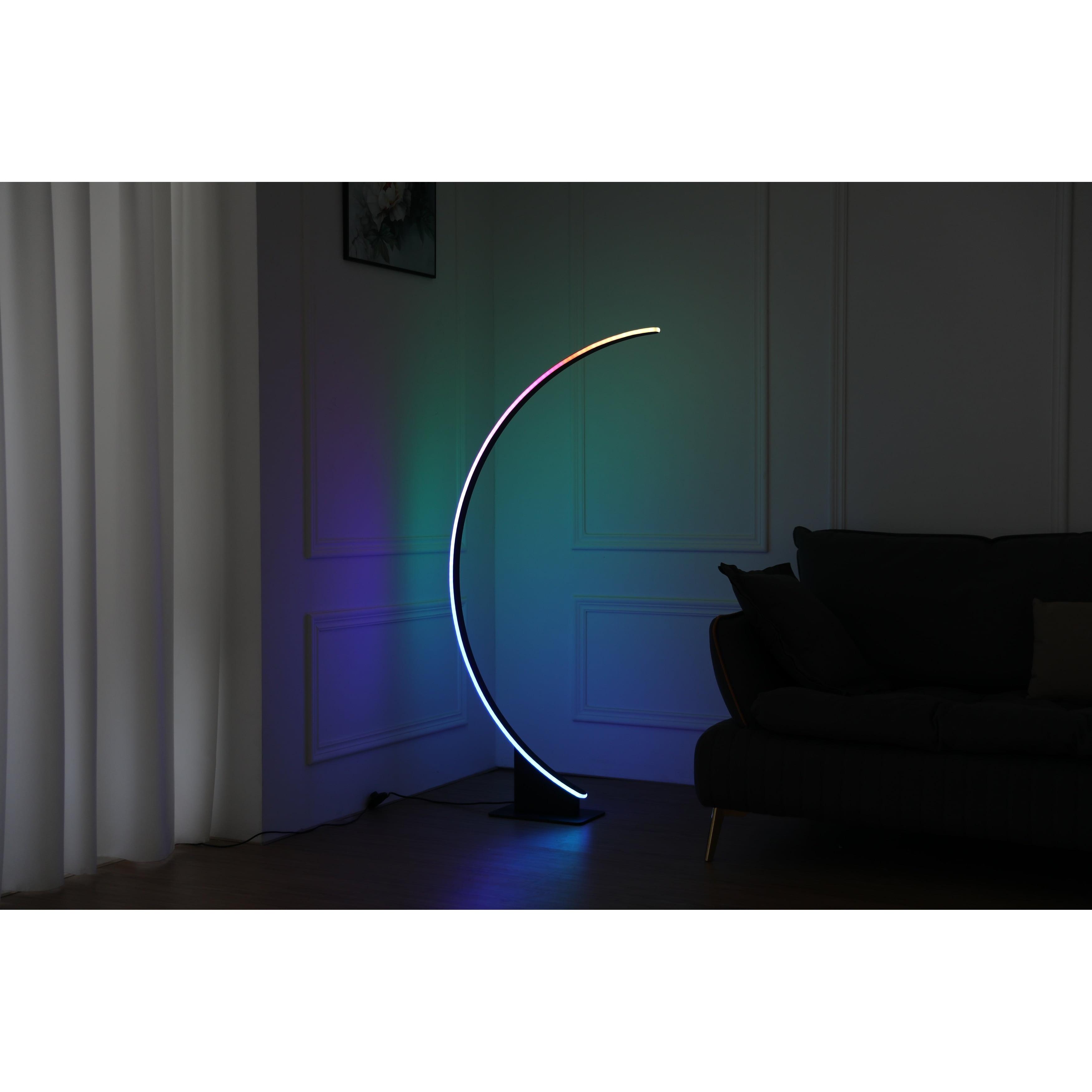 Artiva USA Half-Moon 56" Full-Arched Led Floor Lamp, Rgb Party/Mood Light - 56