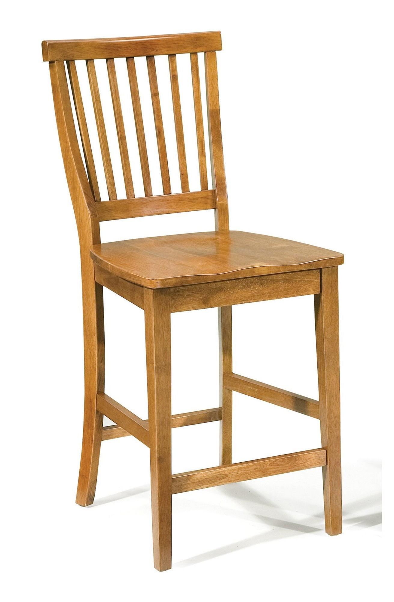 Arts and Crafts Counter Height Barstool Hardwood/Cottage Oak - Home Styles: Kitchen Island High Back Chair