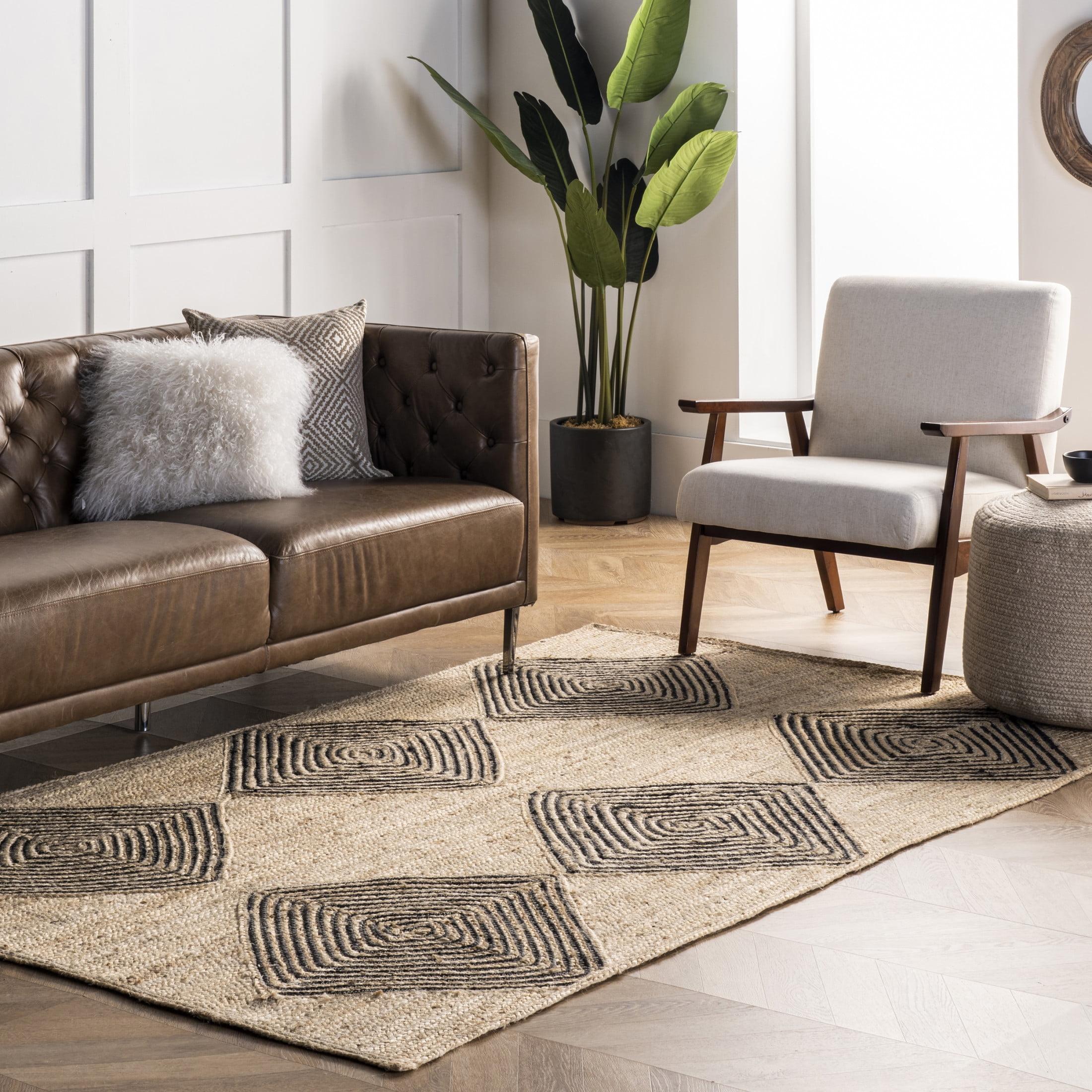 Arvin Olano x Rugs USA Axel Diamond Jute Natural Area Rug