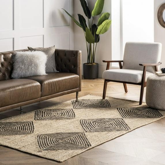 Arvin Olano x Rugs USA Axel Diamond Jute Natural Area Rug