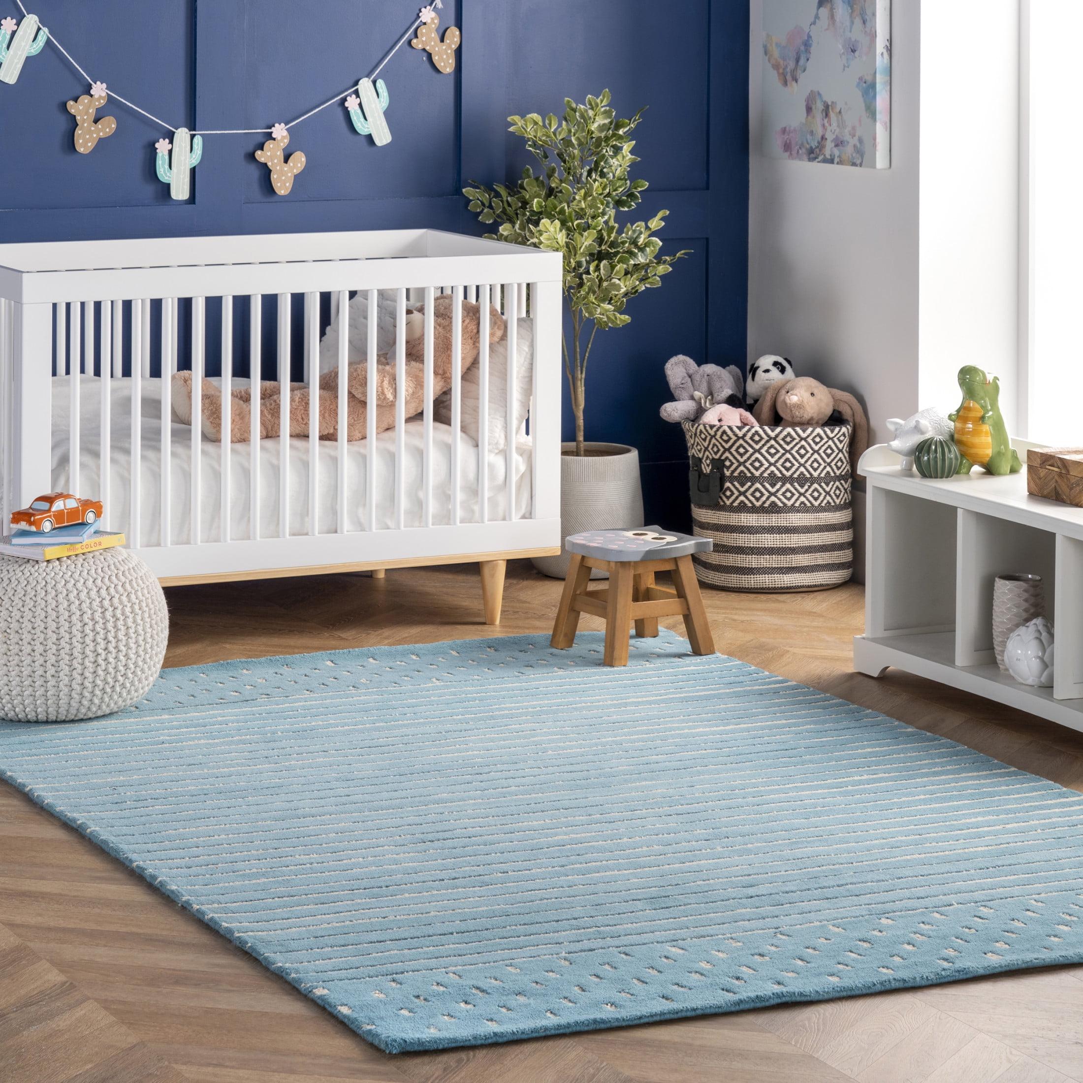 Nuloom Mandia Striped Wool Area Rug, 4' x 6', Baby Blue