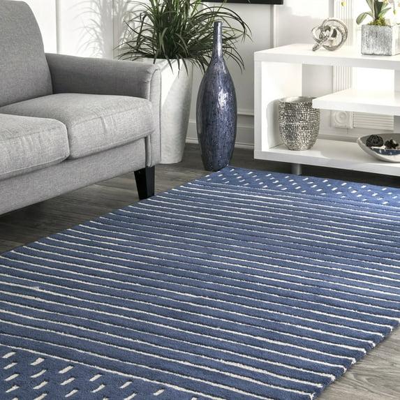 Nuloom Mandia Striped Wool Area Rug, 4' x 6', Navy