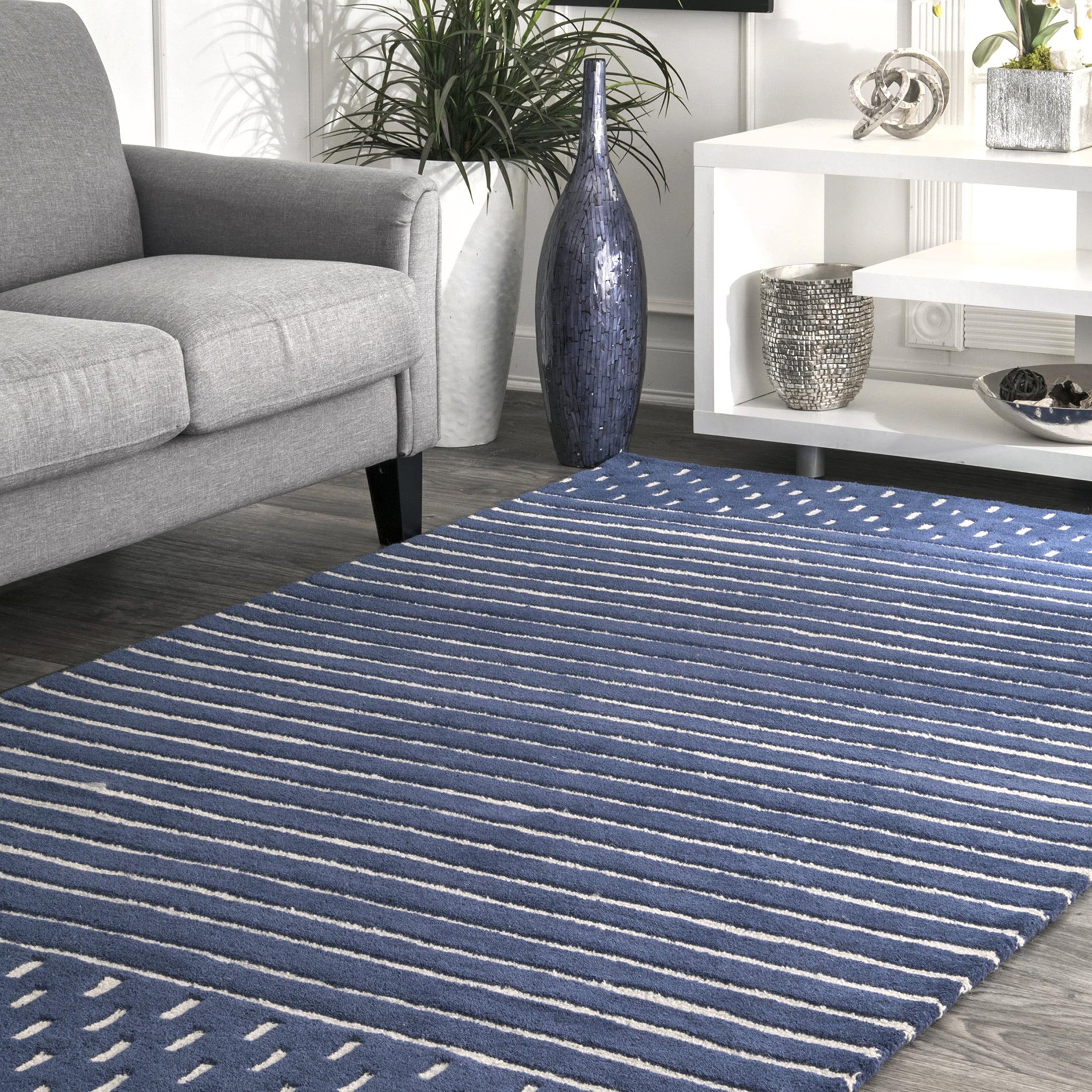 Nuloom Mandia Striped Wool Area Rug, 5' x 8', Navy