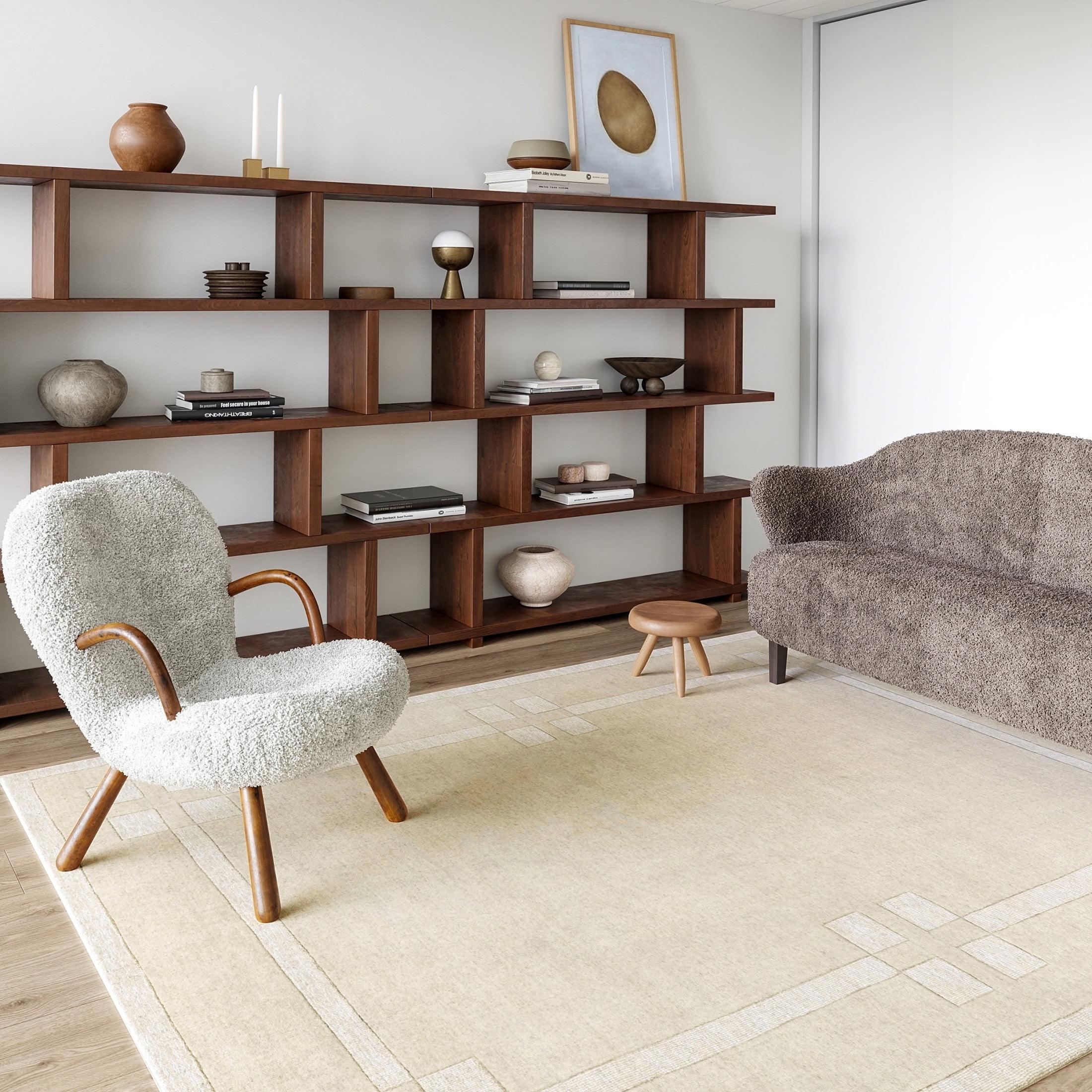 Latitude Run® Rune Bordered Wool-Blend Area Rug