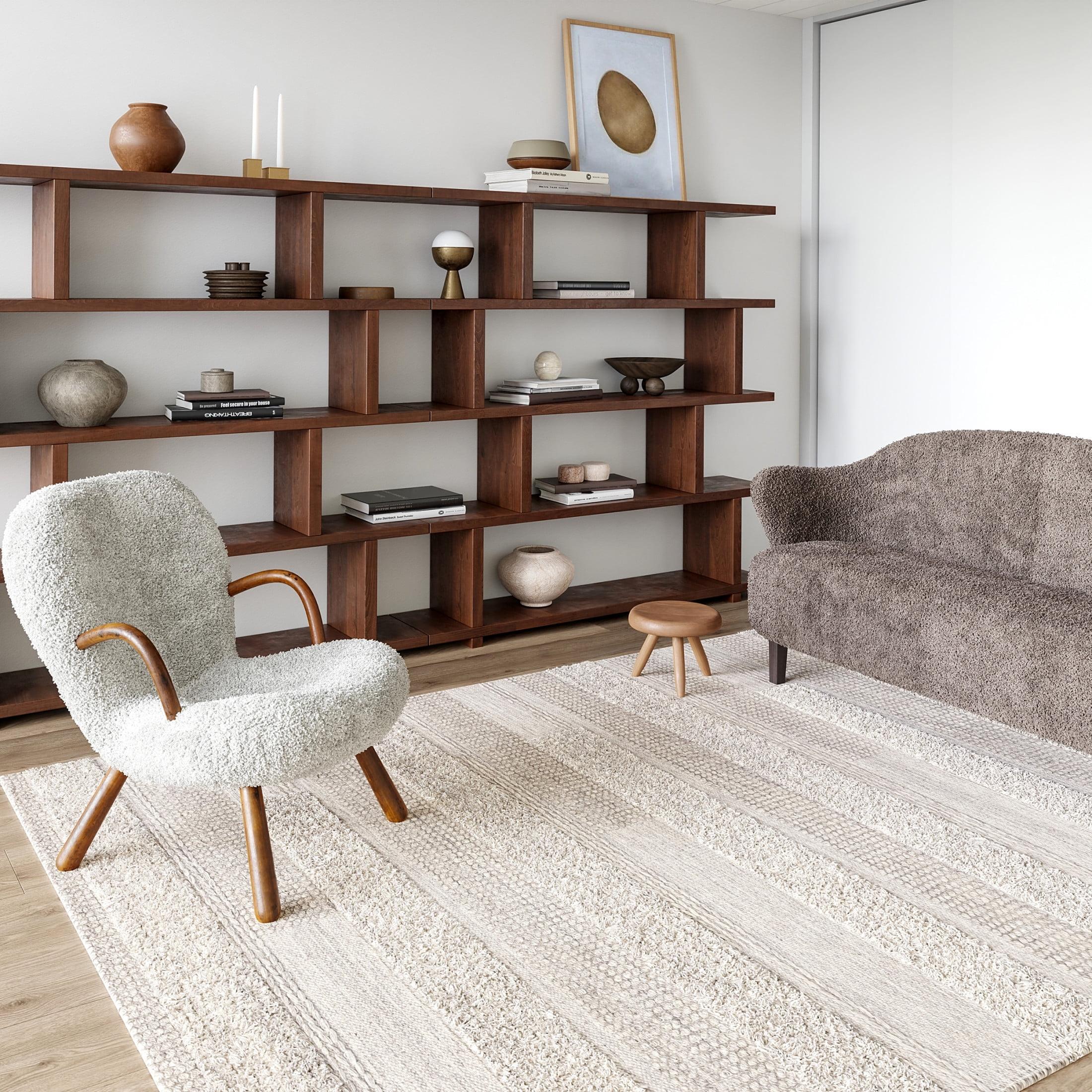 Jermund Textured Cotton-Blend Area Rug