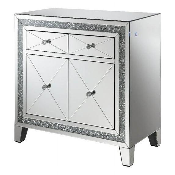 Arwen 2-drawer Accent Cabinet Clear Mirror with LED Lighting