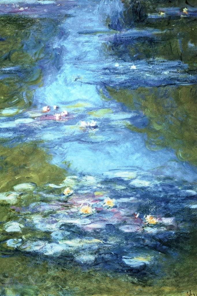 Claude Monet Water Lilies Blue and Green Canvas Poster 12x18