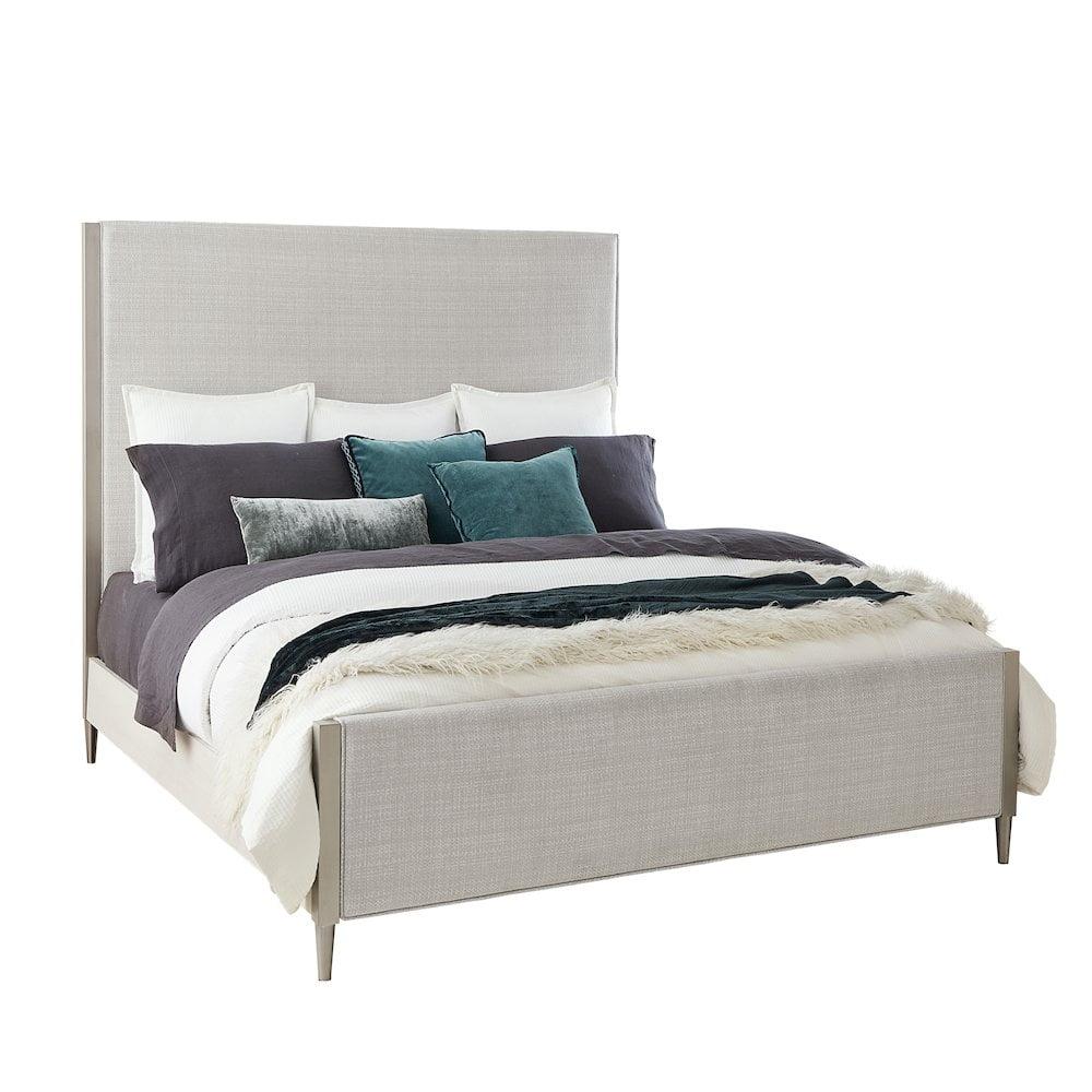 Ashby Place Beige Queen Upholstered Wood Bed with 6 Drawers