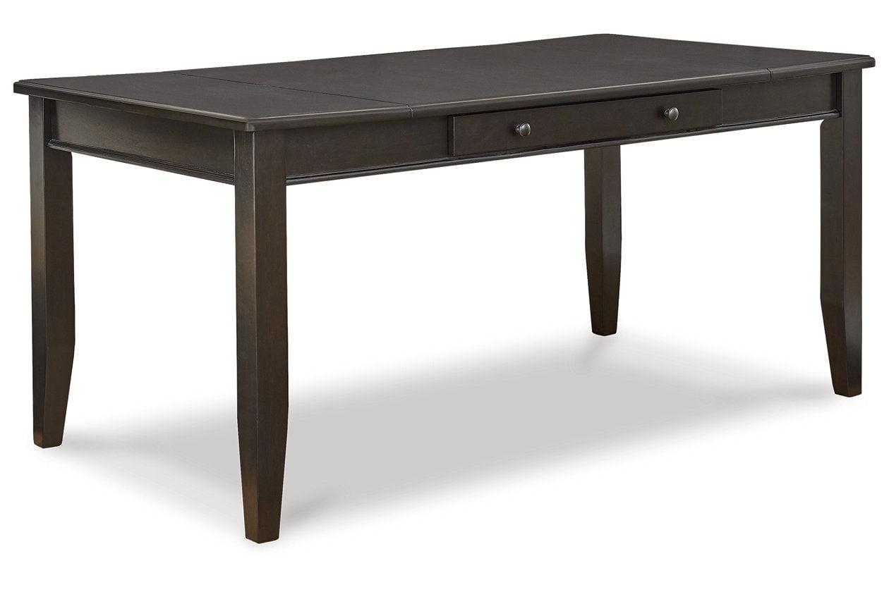 Ambenrock Black Wood Rectangular Dining Table with Storage