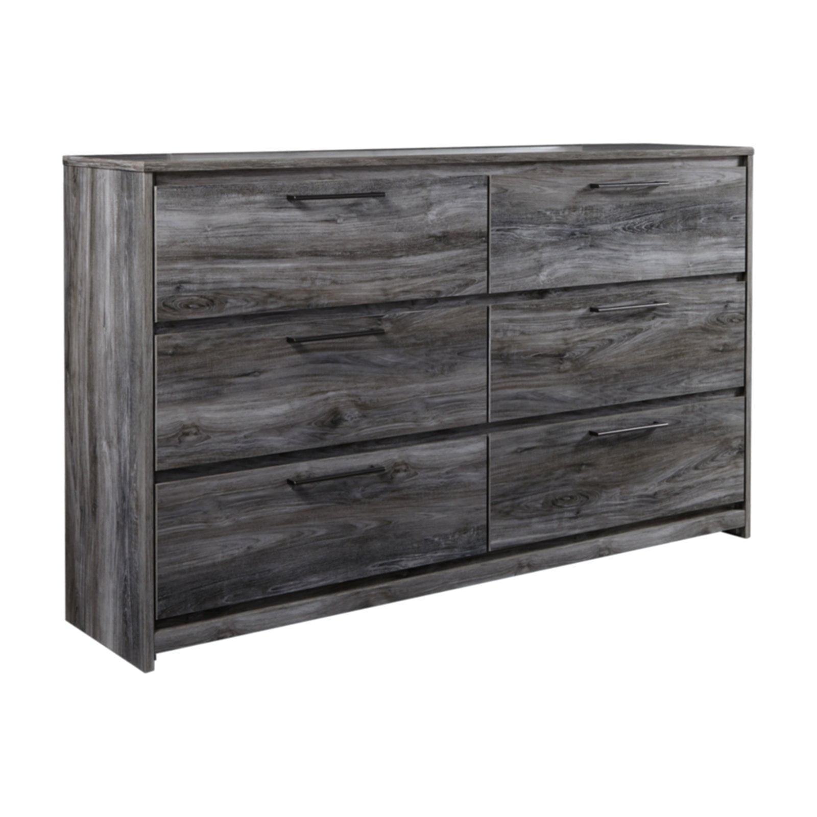 Coastal Charm Smokey Gray 6-Drawer Dresser with Modern Handles