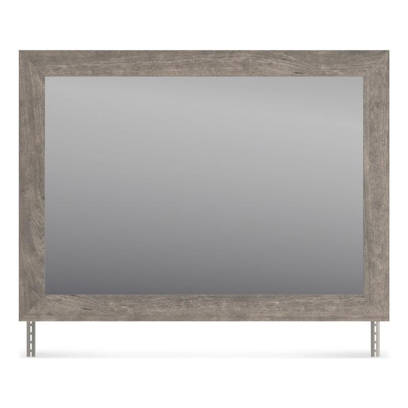 Elegant Traditional Warm Gray Wood Dresser Mirror