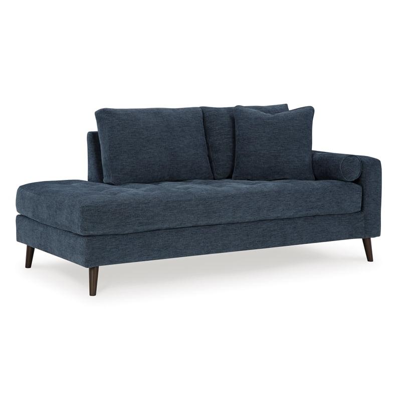 Navy Mid-Century Modern Right-Arm Facing Corner Chaise