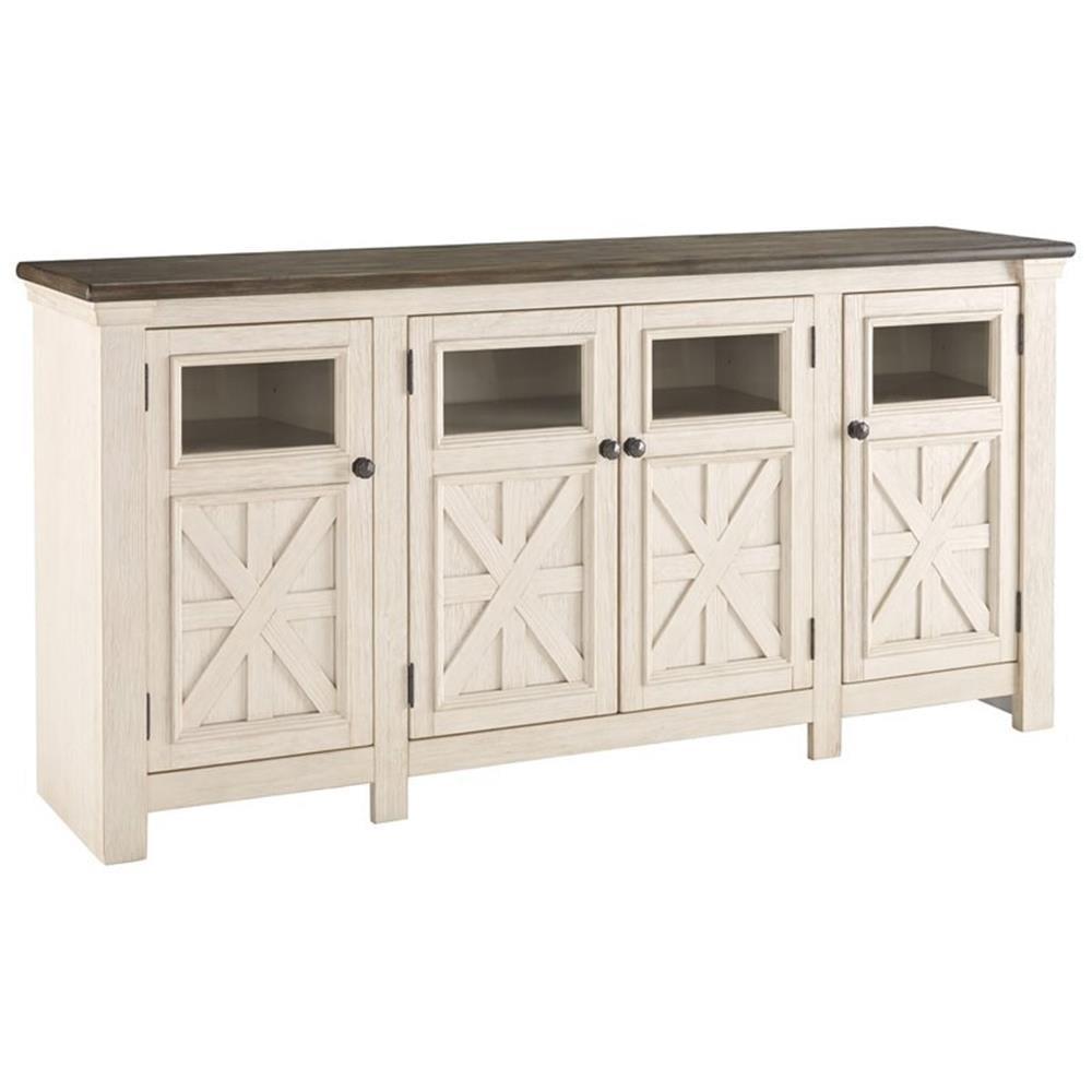 Bolanburg Extra Large TV Stand for TVs up to 74" Off White: Entertainment Center - Signature Design by Ashley