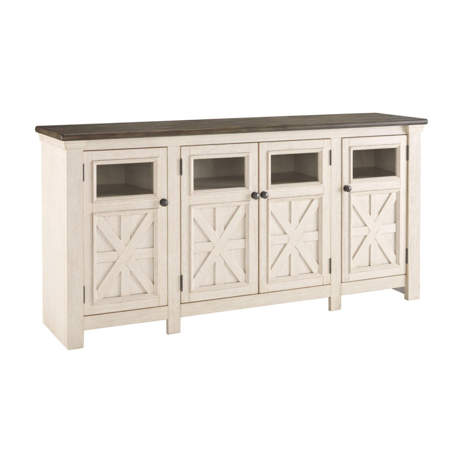 Bolanburg Extra Large TV Stand for TVs up to 74" Off White: Entertainment Center - Signature Design by Ashley