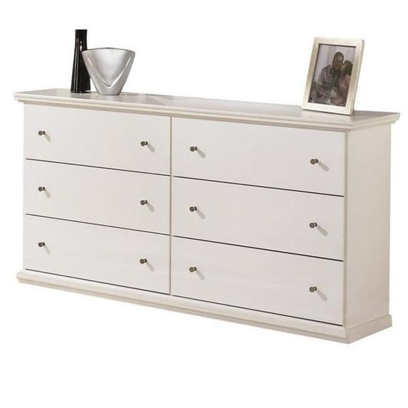 Ashley Furniture Bostwick Shoals 6 Drawer Wood Double Dresser in White