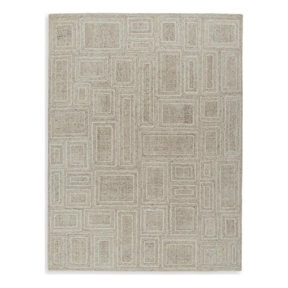 Gray Geometric Hand-Tufted Wool 8' x 10' Rug