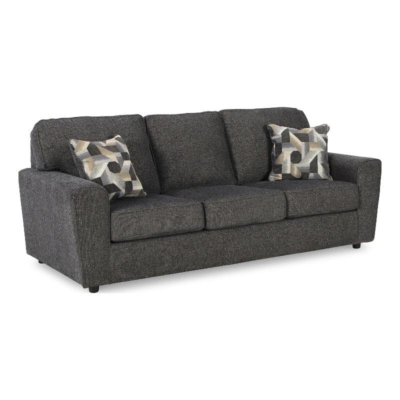 Contemporary Gray 86" Fabric Sofa with Removable Cushions