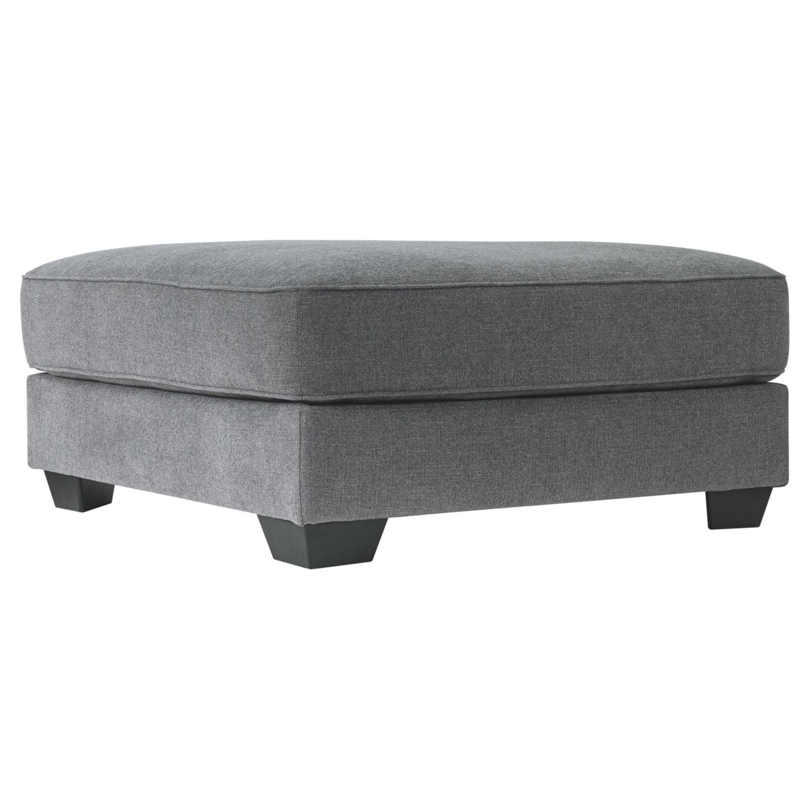 Contemporary 42'' Gray Fabric Upholstered Oversized Ottoman