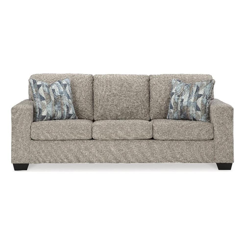 Deltona Parchment Fabric Sofa with Removable Cushions and Track Arms