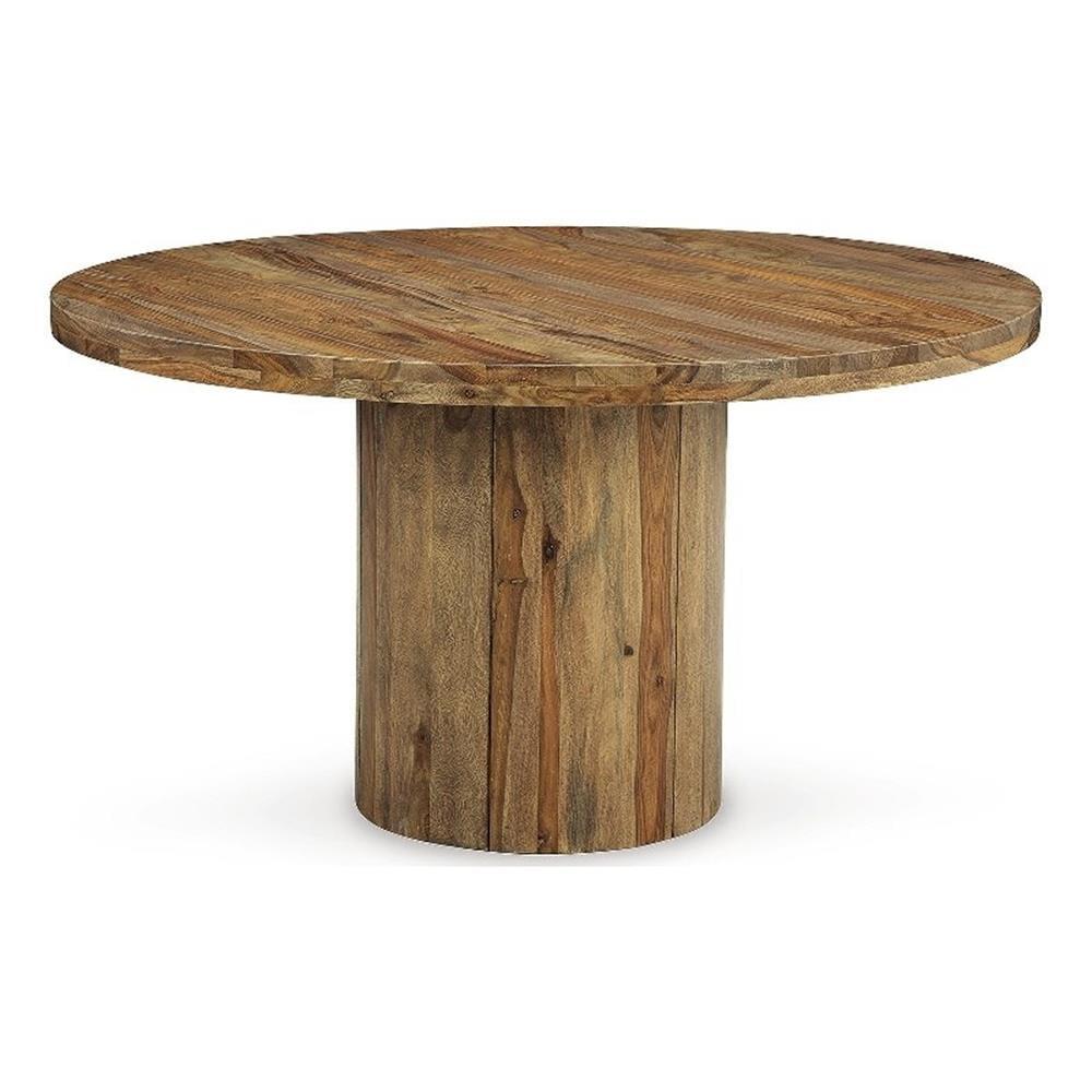 Brown Sheesham Wood Round Extendable Dining Table