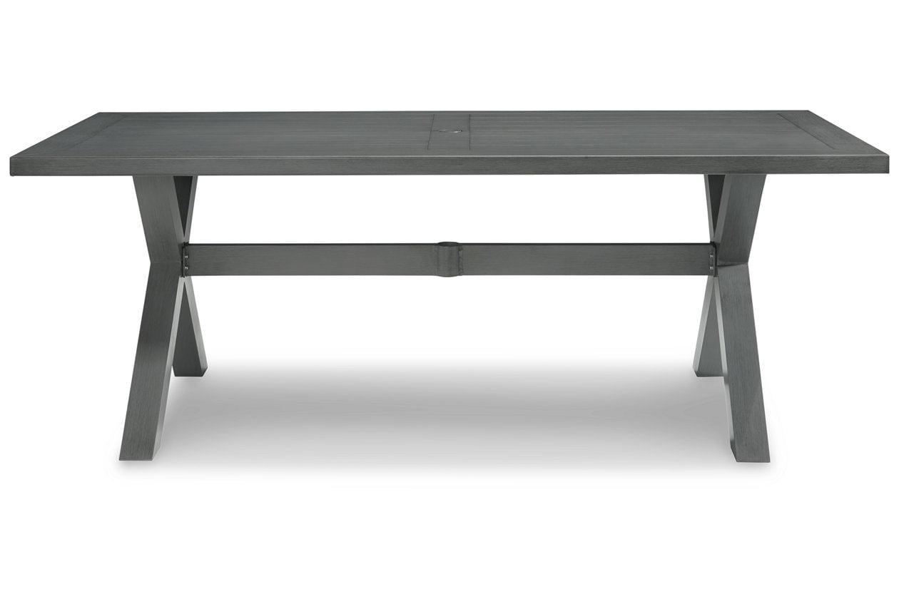 Elite Park Gray Aluminum Rectangular Outdoor Dining Table