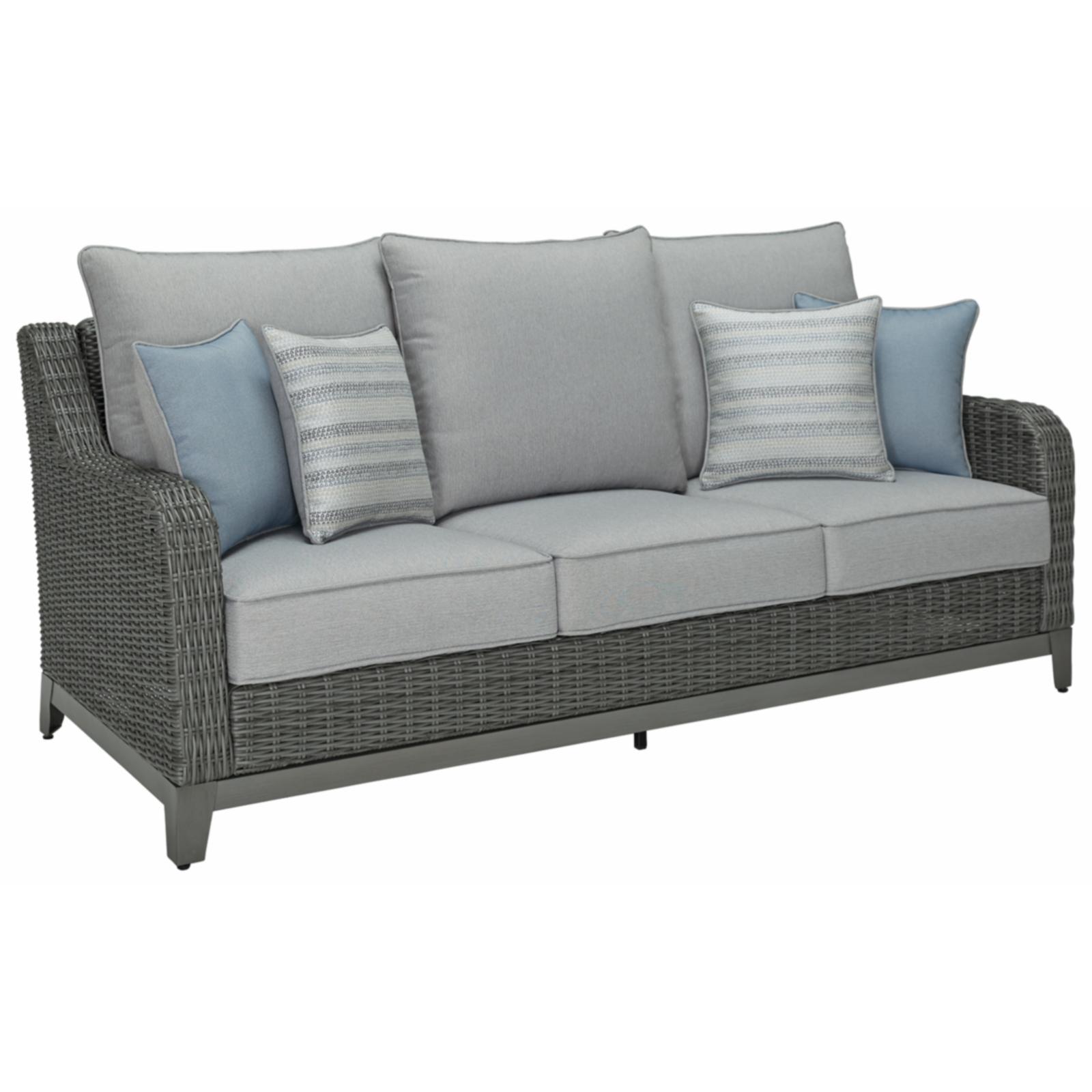 Ashley Furniture Elite Park Outdoor Fabric Sofa with Cushion in Gray