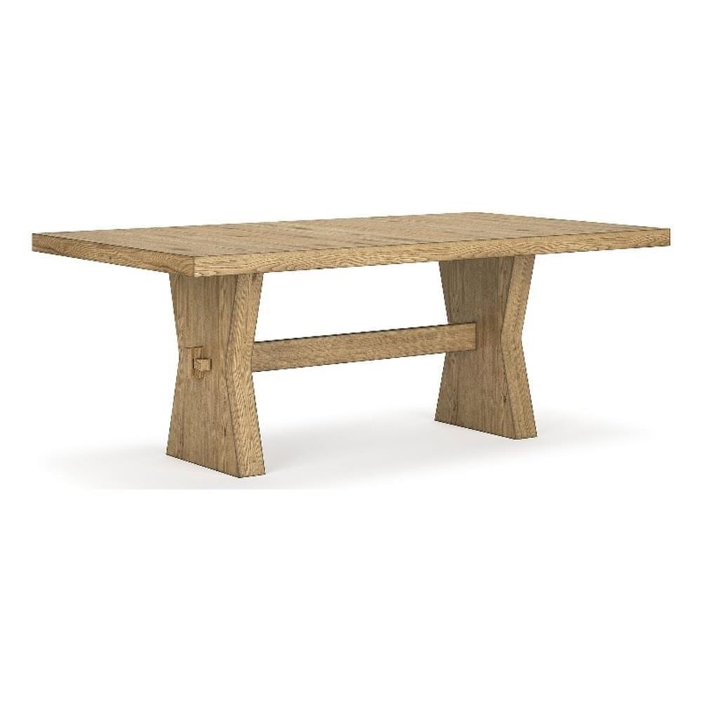 Galliden Light Brown Reclaimed Wood Rectangular Dining Table