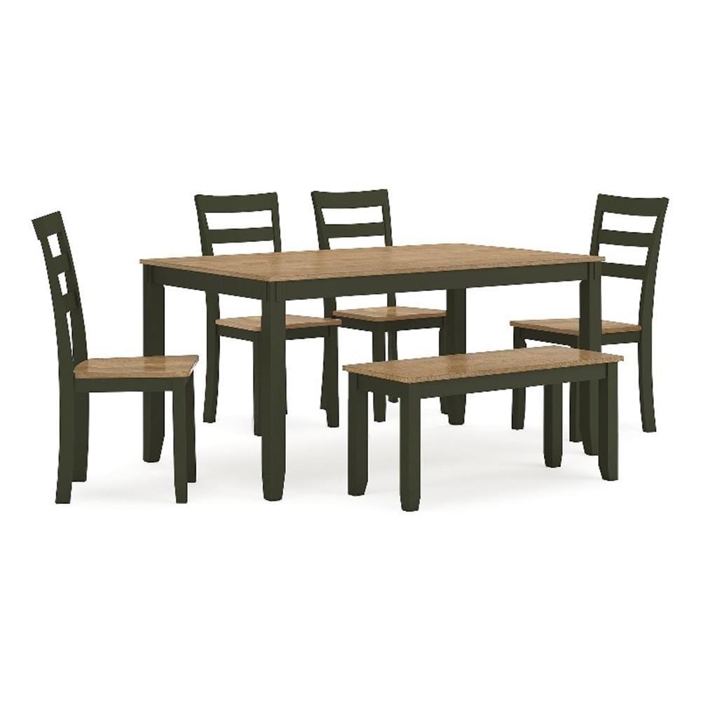 Ashley Furniture Gesthaven Natural & Green Dining Table Set - Set of 6