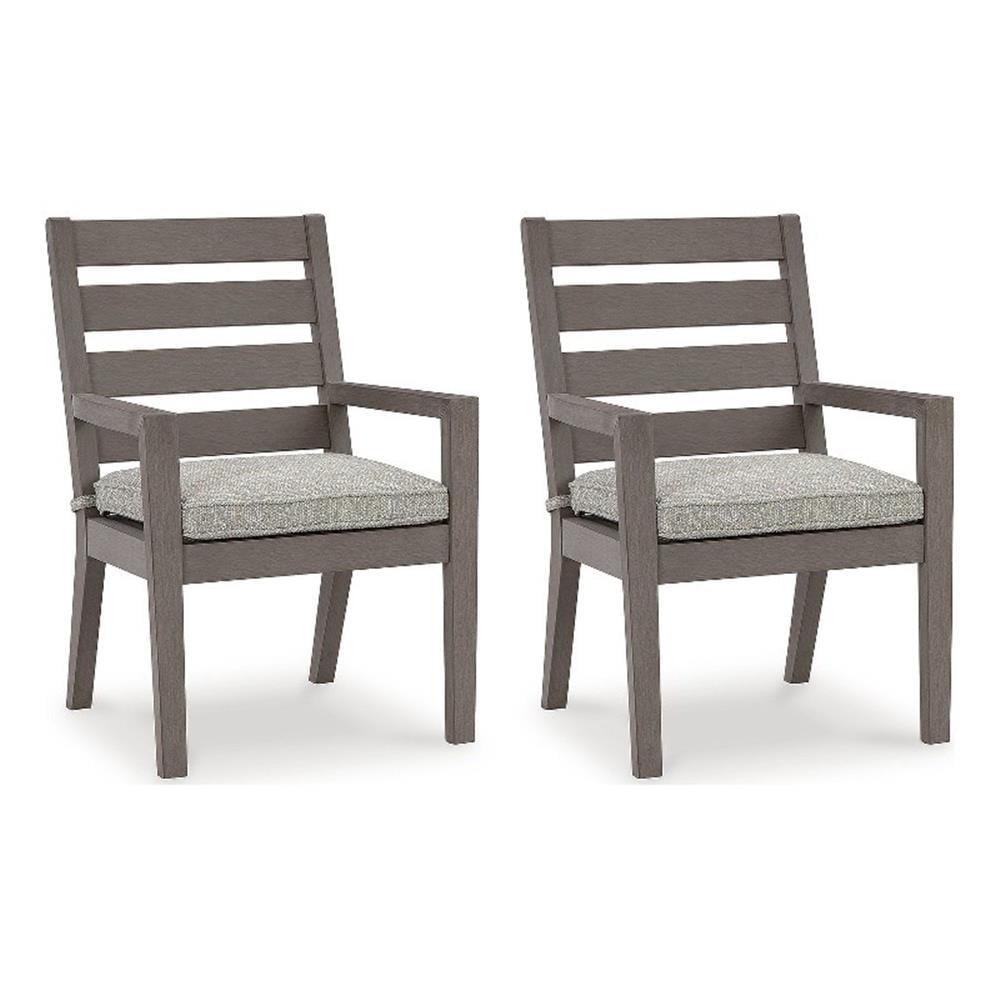 Ashley Furniture Hillside Barn Gray & Brown Outdoor Dining Arm Chair - Set of 2