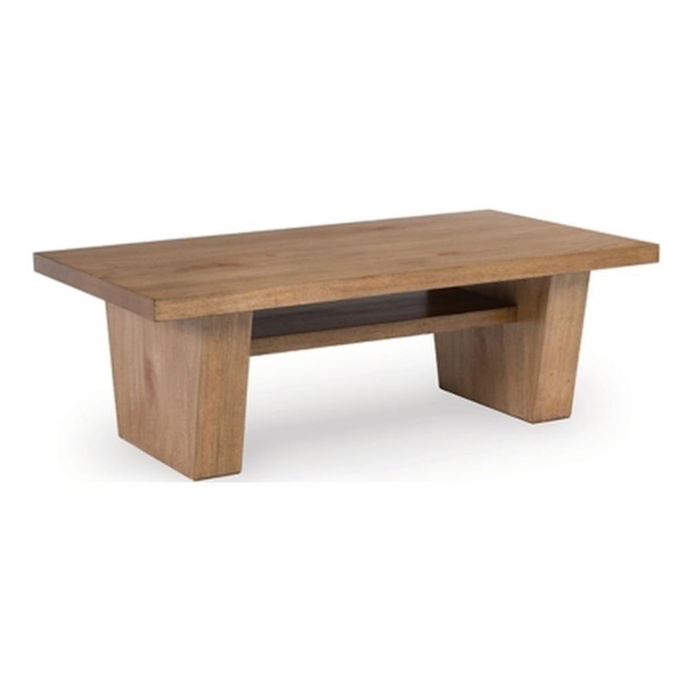 Kristiland Light Brown Mango Wood Rectangular Coffee Table