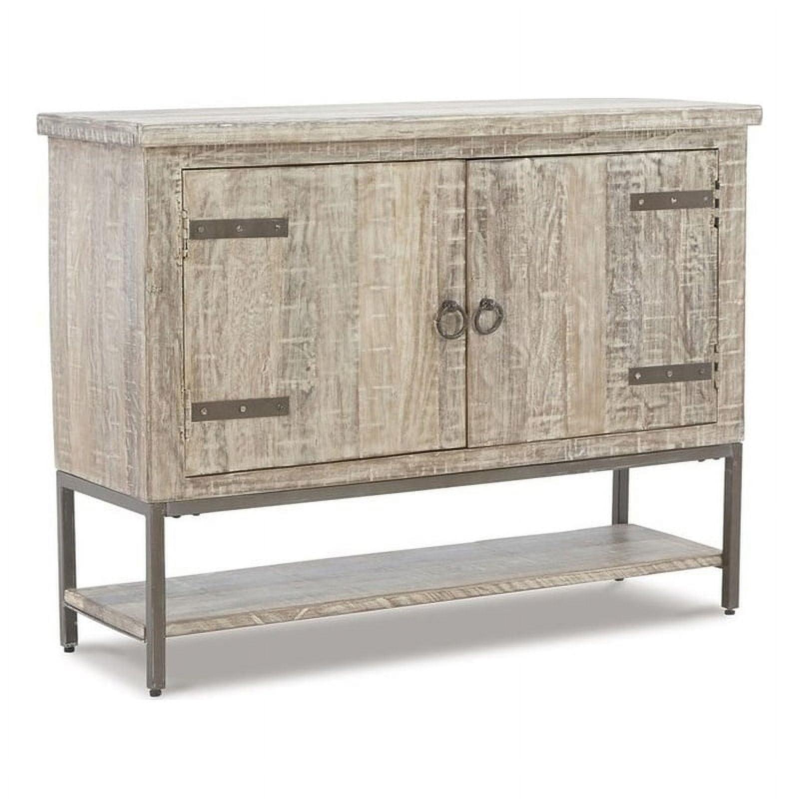 Laddford 48" Beige Solid & Reclaimed Wood Accent Cabinet with Antiqued Hardware