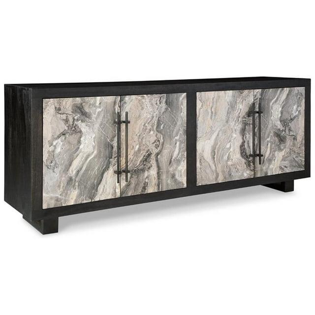 Ashley Furniture Lakenwood Wood Accent Cabinet in Light Gray and Black