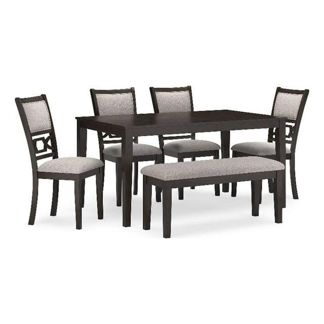 Ashley Furniture Langwest Brown Dining Table and 4 Chairs and Bench - Set of 6