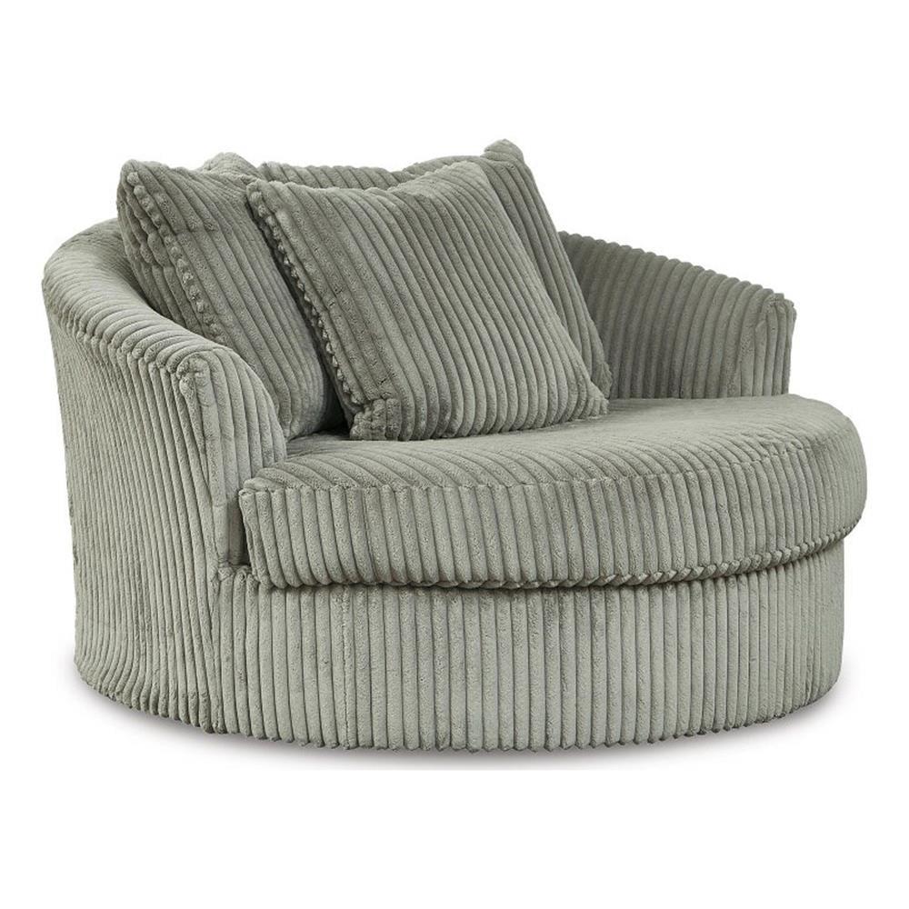 Fog Gray Microfiber Swivel Chaise Lounge Chair