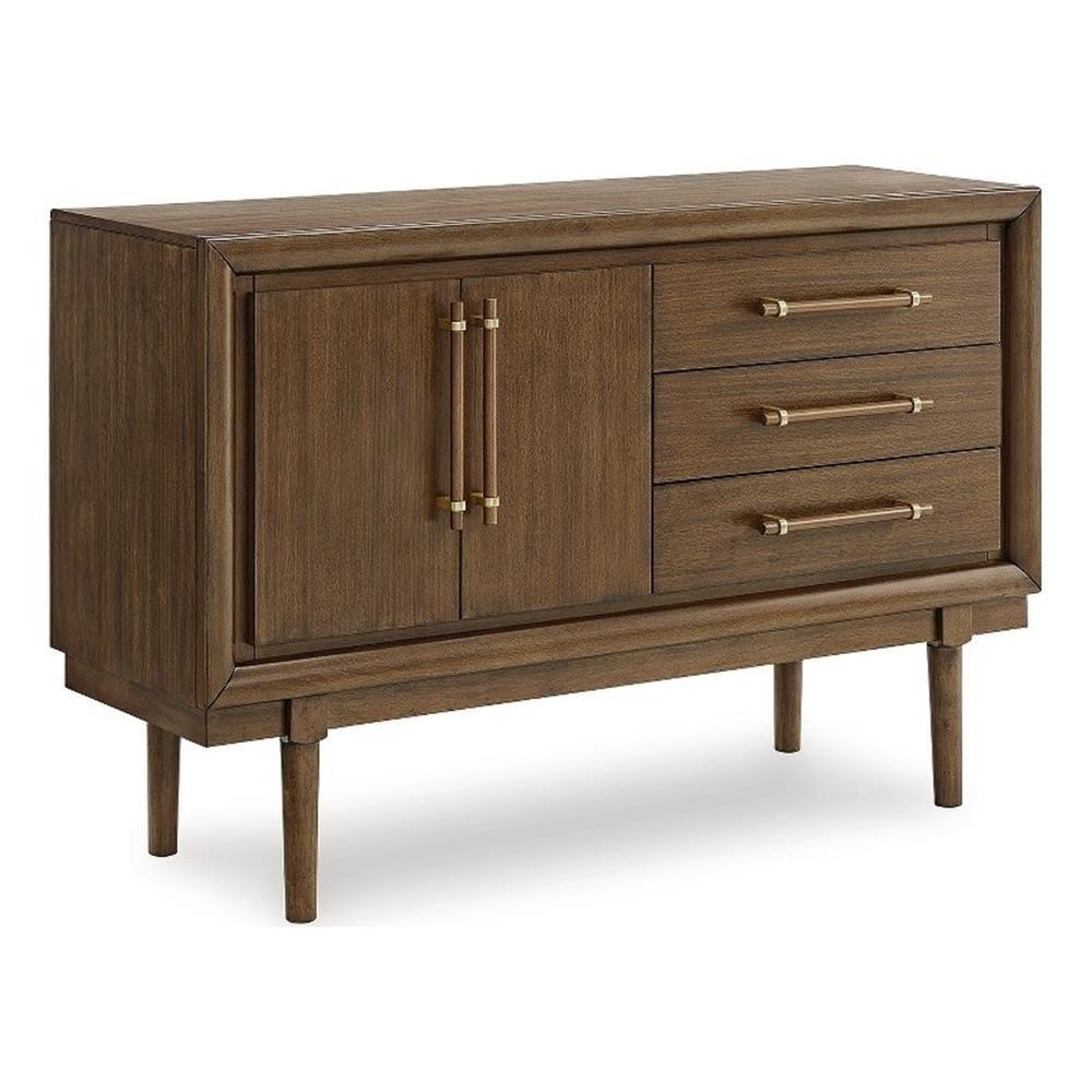 Mid-Century Modern Brown Wood 3-Drawer Sideboard