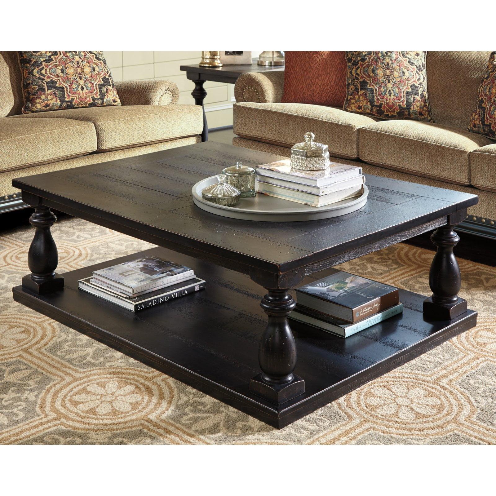 Mallacar Contemporary Black Wood Rectangular Coffee Table
