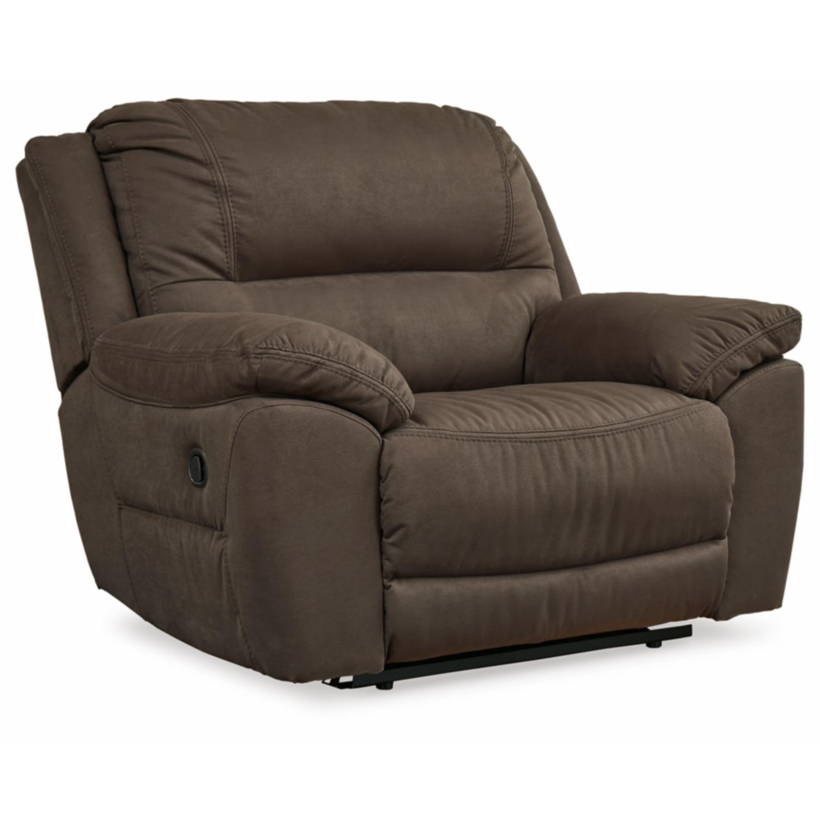 Ashley Furniture Next-Gen Gaucho Zero Wall Faux Leather Recliner in Brown