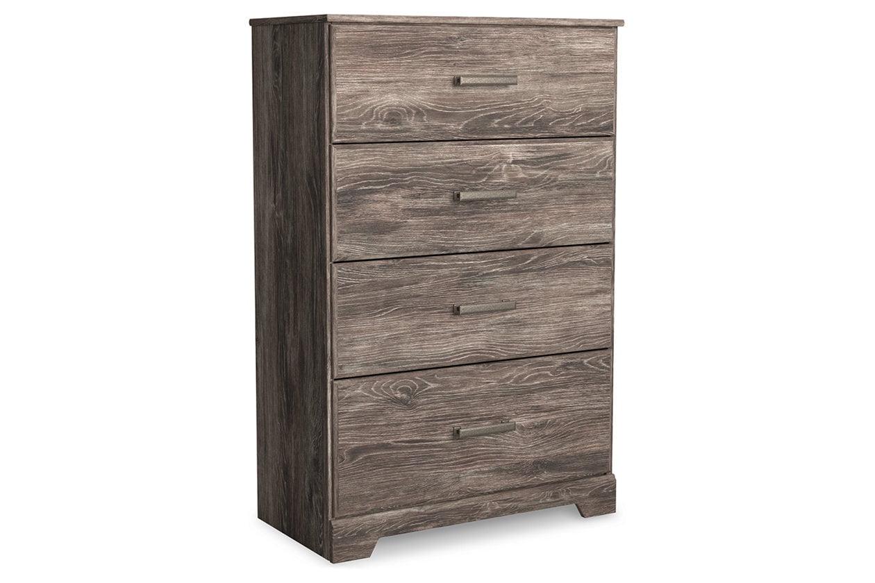 Gray Transitional Four Drawer Engineered Wood Chest