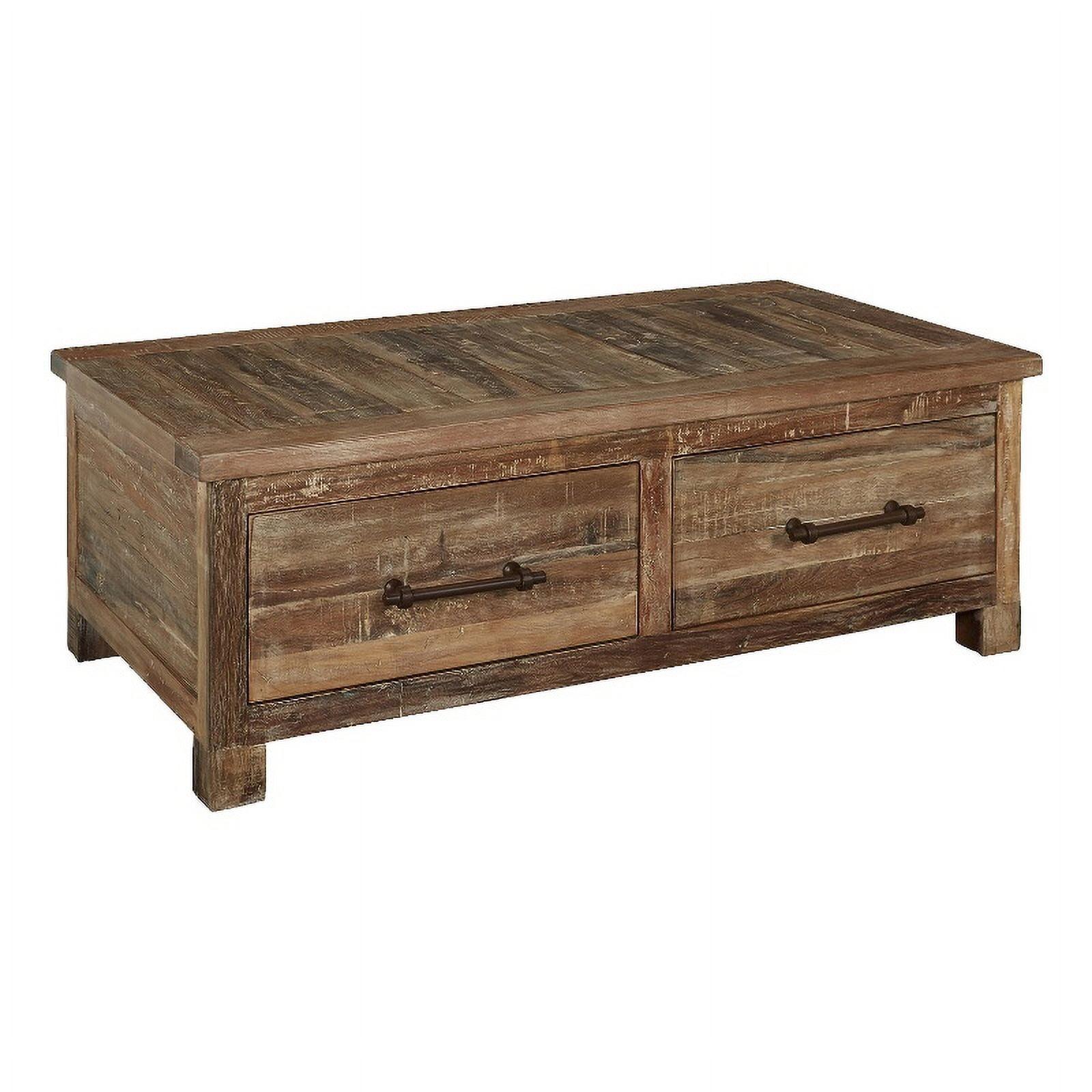 Randale 52" Brown Wood Coffee Table with Storage Drawers