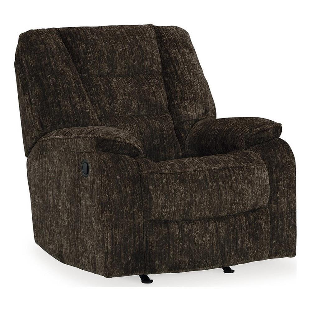 Chocolate Brown Velvet Recliner with Metal Frame