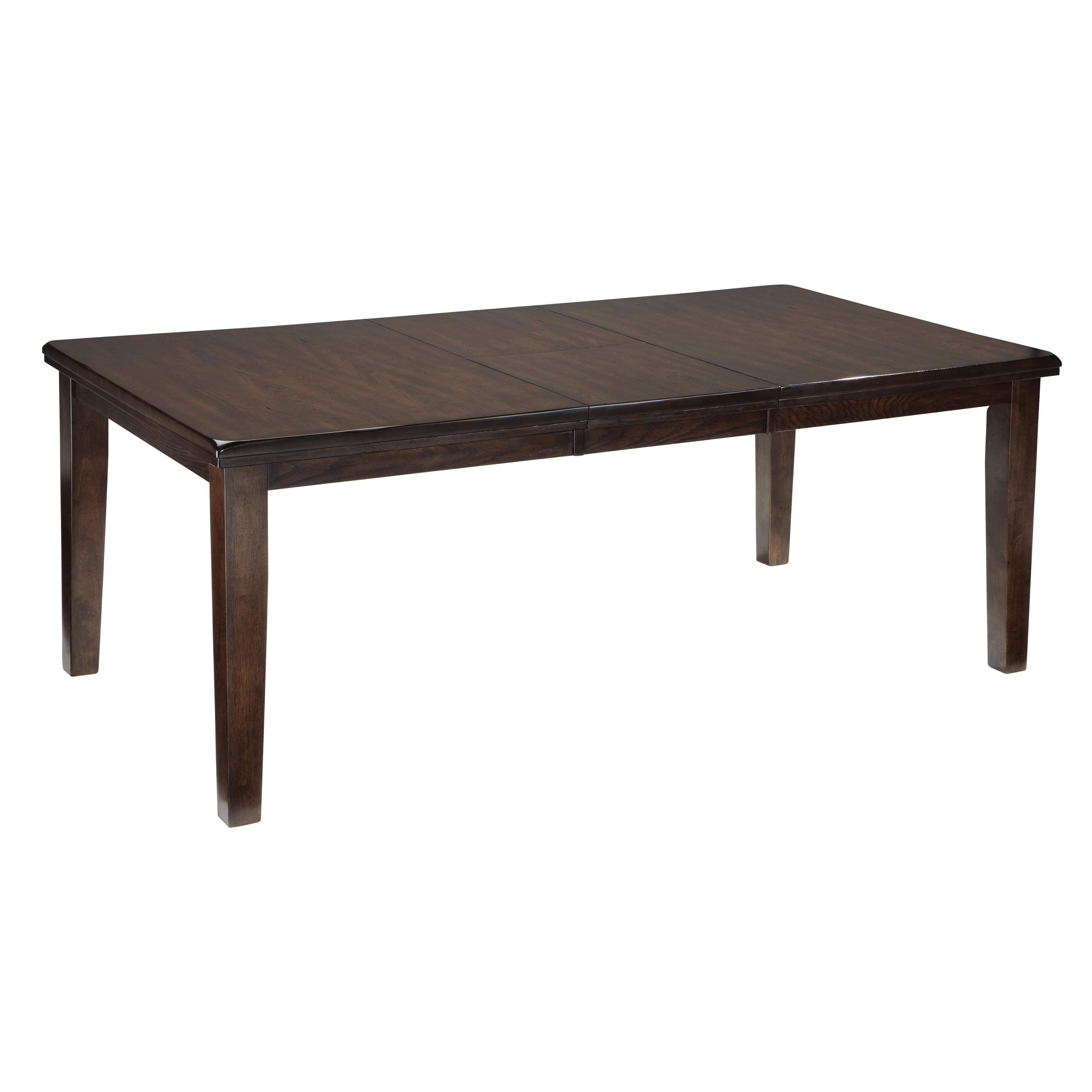 Signature Design by Ashley Haddigan Rectangular Extendable Dining Table Dark Brown: Seats 8, Wood Veneer, Butterfly Leaf