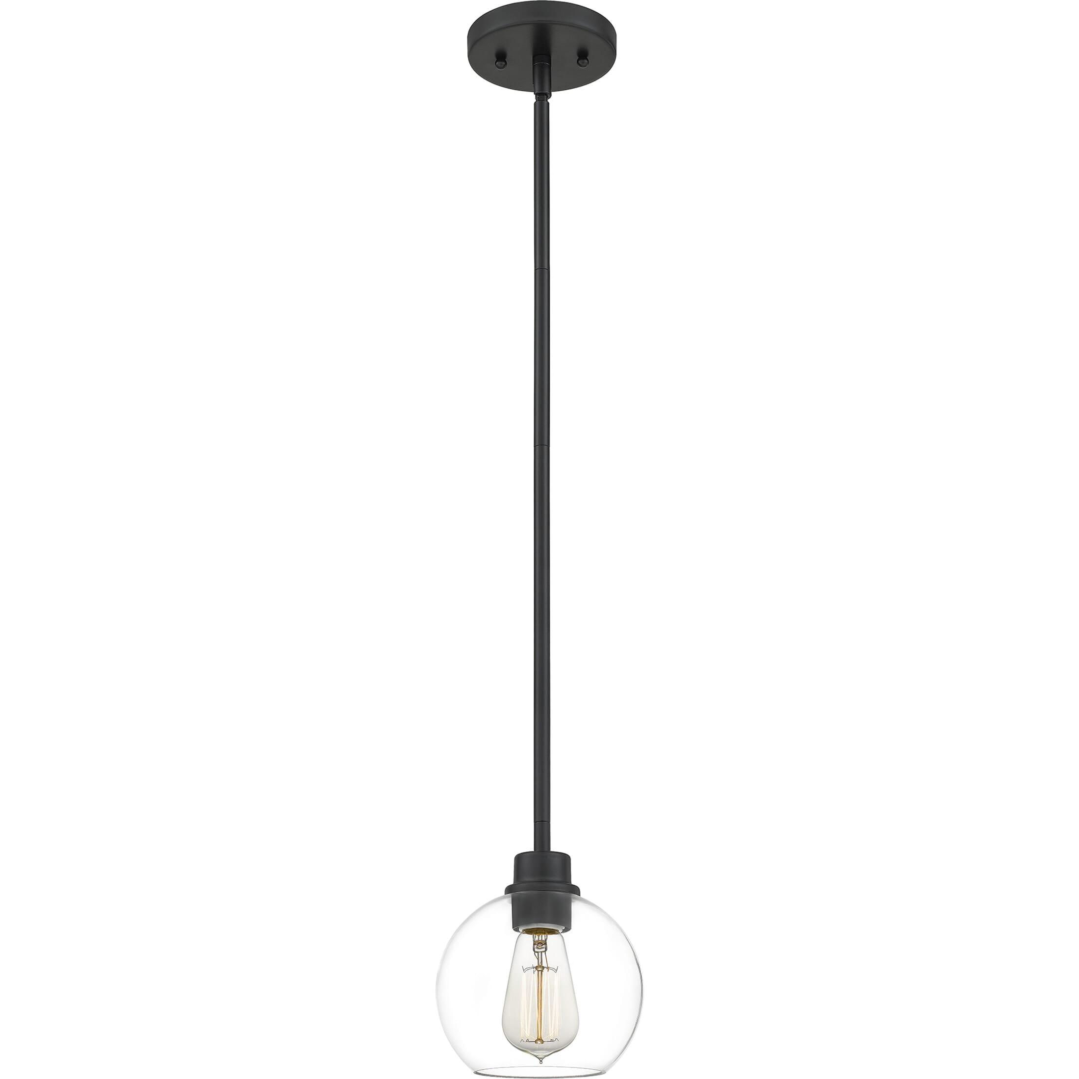 Matte Black Mini Globe Glass Pendant Light