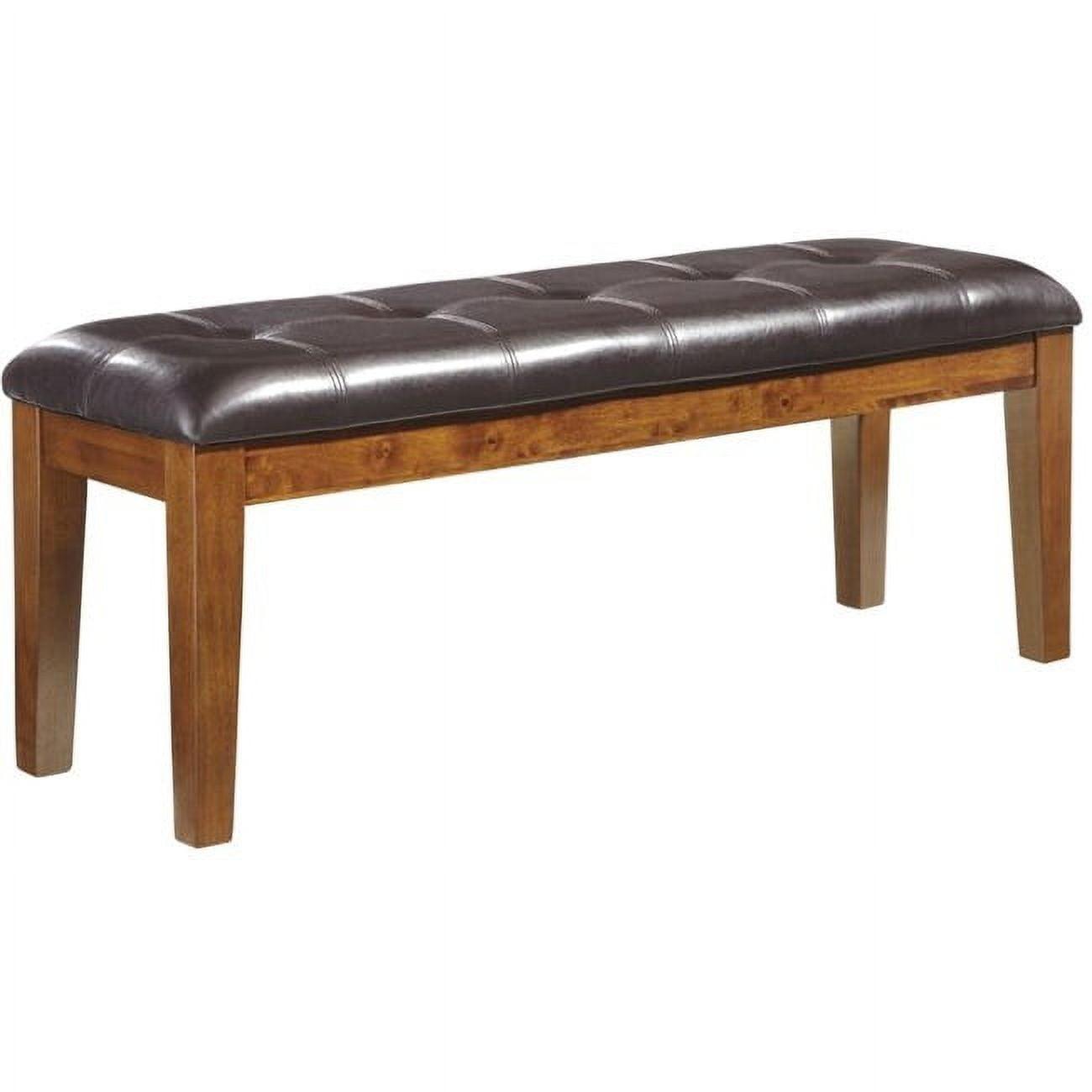 Ashley Large Brown Faux Leather Dining Bench