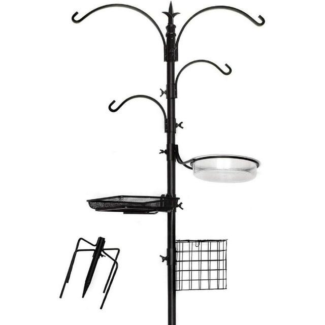Ashman Online Deluxe Rustproof Bird Feeding Station with Suet Cage, Water Dish, Hanging Kit, Black