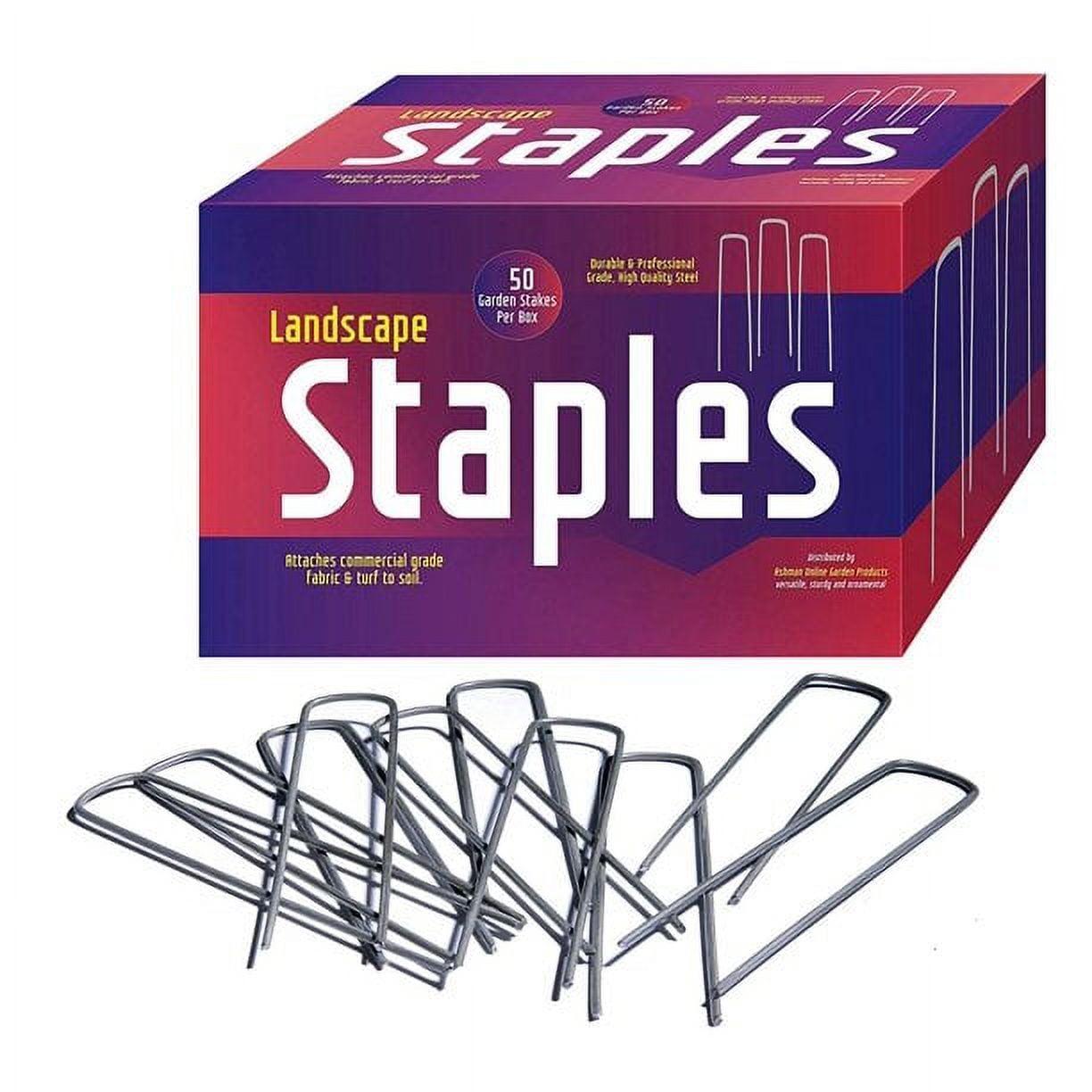 Galvanized Steel Landscape Staples for Garden and Fence, 50-Pack