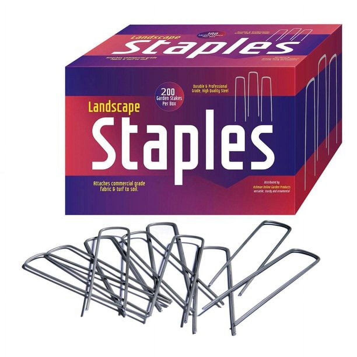 Ashman Online, Garden Landscape Staples Ground Stakes Pins, Silver Color, SOD Staples, 200 Count Heavy Duty & Anti Rust