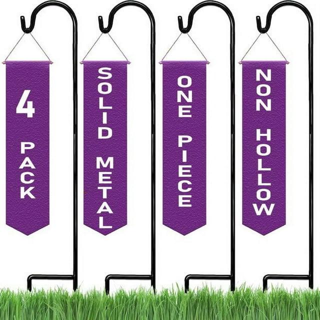 Ashman Online, Shepherd Hook 48 inch 10MM Thick, Super Strong, Rust Resistant Steel Hook, Black Color, Ideal for Use at Weddings, Hanging Plant Baskets 4Pack