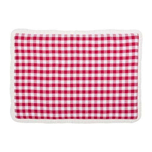 Emmie Red and White Cotton Check Rectangle Placemats Set of 6