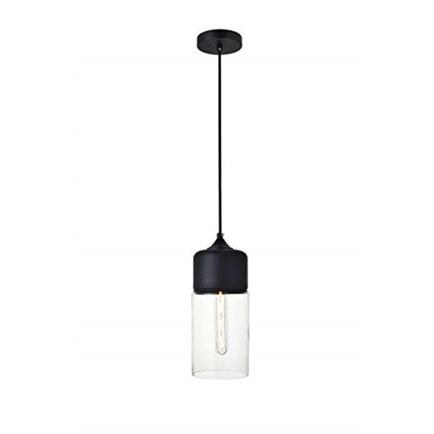 Ashwell Black and Clear Glass Pendant Light